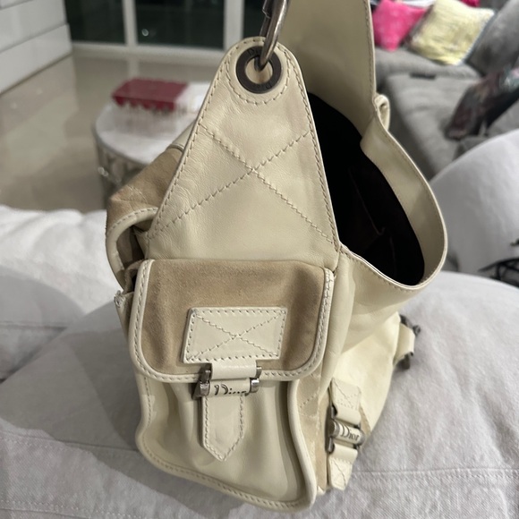 Christian Dior Cream Leather & Suede Street Chic Shoulder Bag - Picture 3 of 8